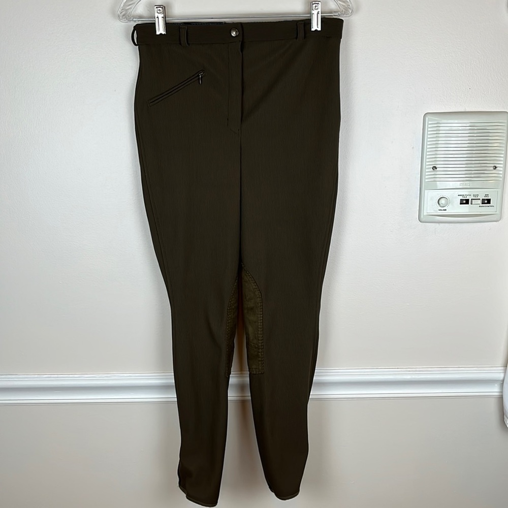 Tuff Rider Ribbed Front Zip, Full Seat Brown Breeches, Size 30